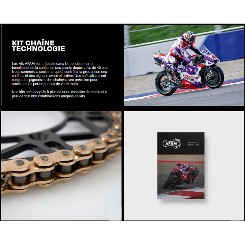 Chaîne moto 525 AFAM XS-Ring super renforcée 110 mailles or - vue 2